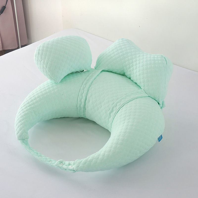 Coussin d’allaitement Be’Lacta de BEBLY en position ouverte, avec soutien modulable pour maman et bébé.