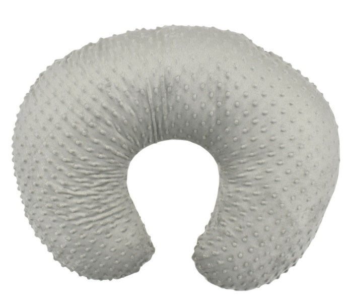 Coussin d’allaitement portable Be'Move gris en forme de U, parfait pour soutenir bébé durant la tétée ou le biberon